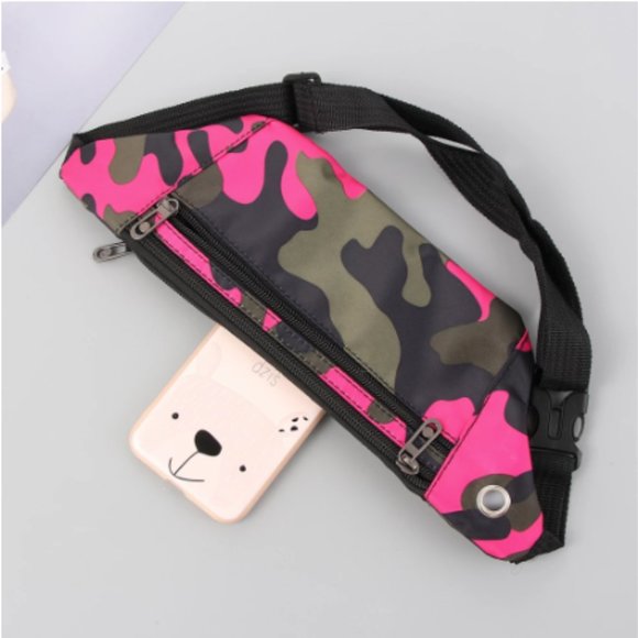 Camouflage Dark Grain Unisex Canvas Bum Bag - Picture 5 of 7